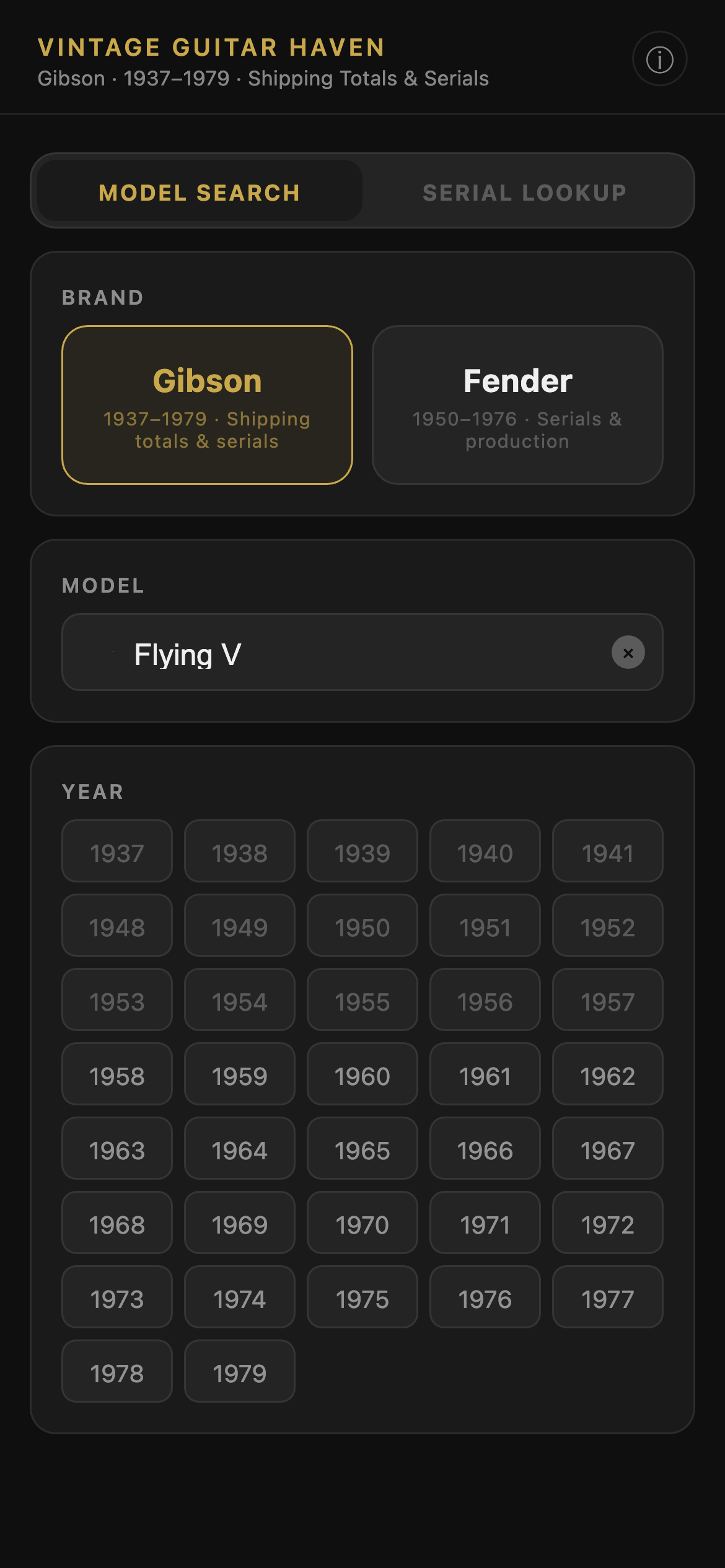 Year grid with shipping totals