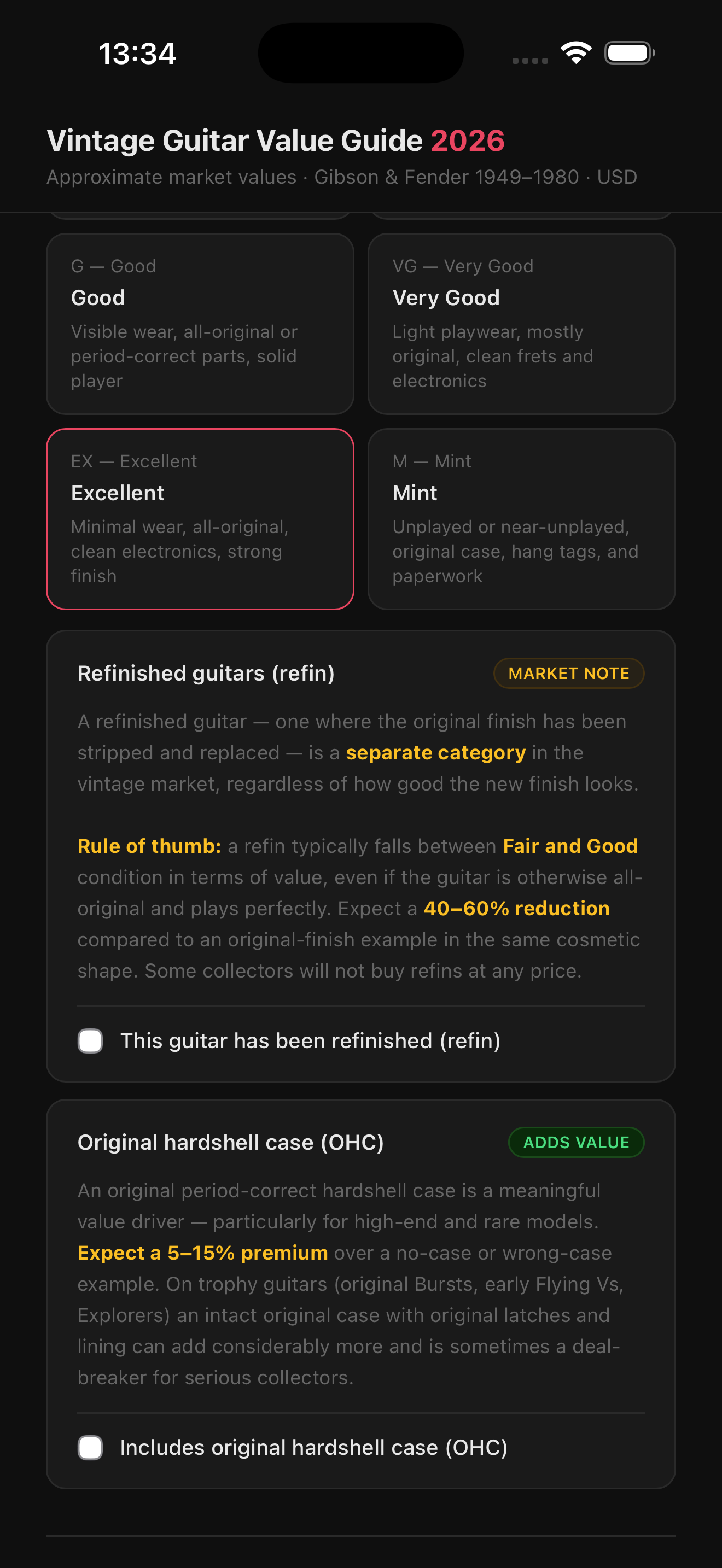 Price result